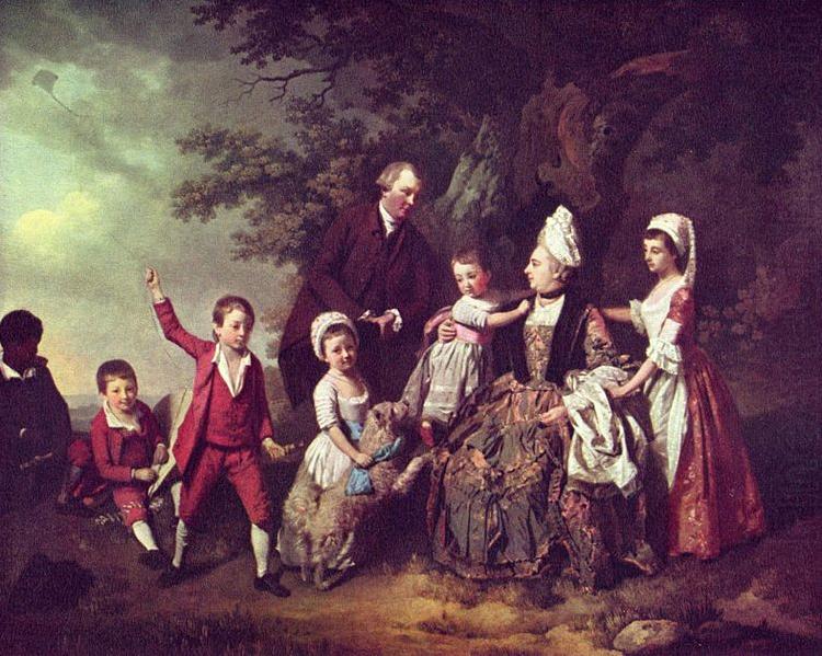 Johann Zoffany Paisaje con un grupo de familia china oil painting image